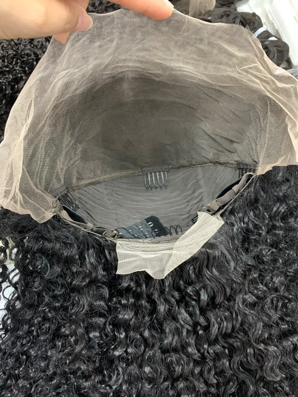 Black Curly Lace Front Wig - Unbranded